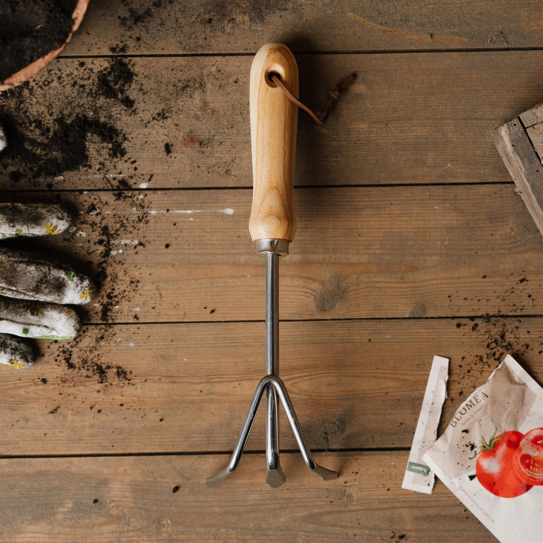 Roestvrijstalen plantenhark