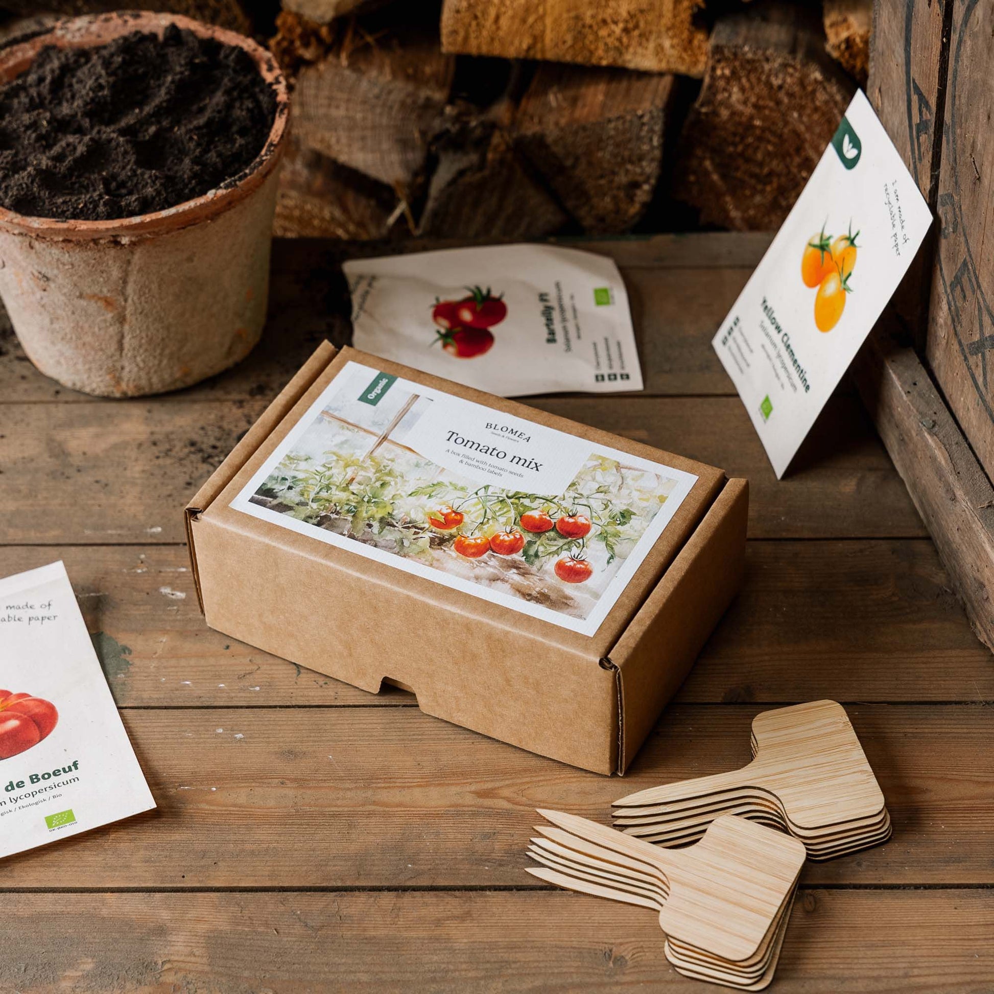 Tomatenbox - 12 zakjes biologische zaden